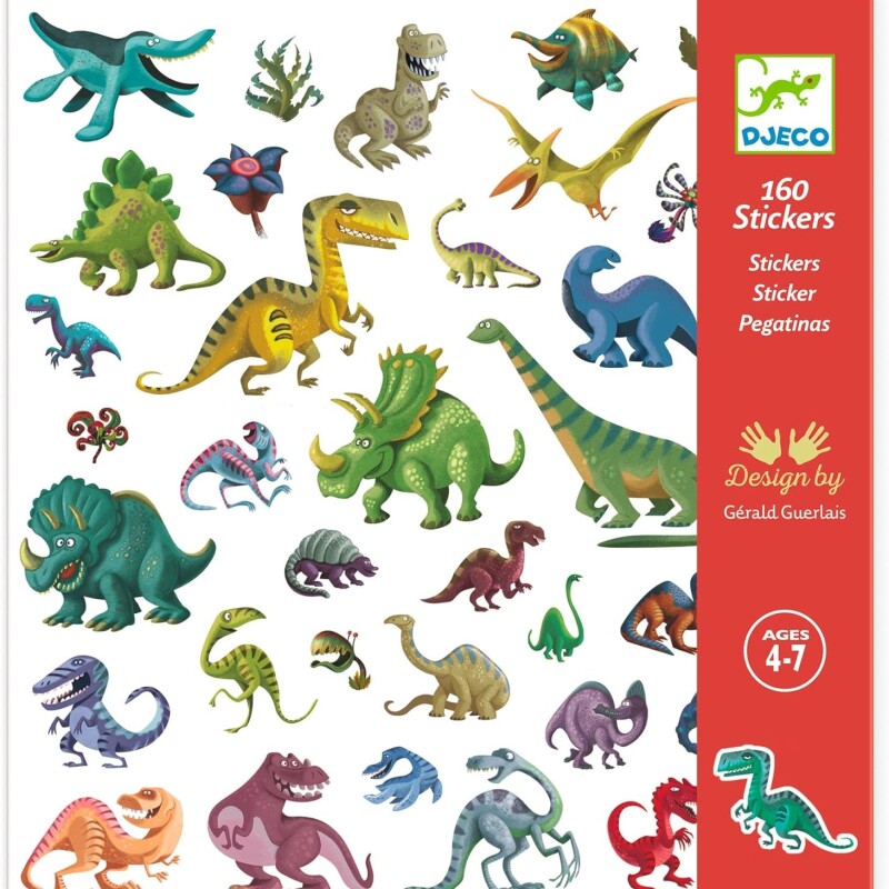 Set de 160 stickers Dinosaurios