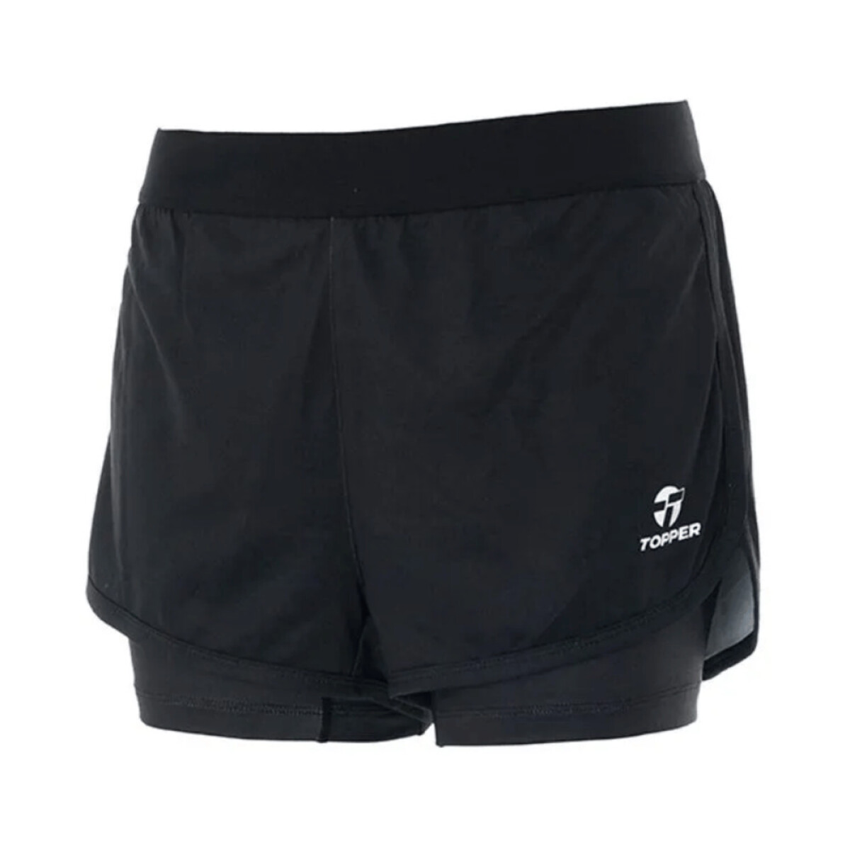 SHORT KT WMN TRNG 2 IN 1 gris city - NEGRO 
