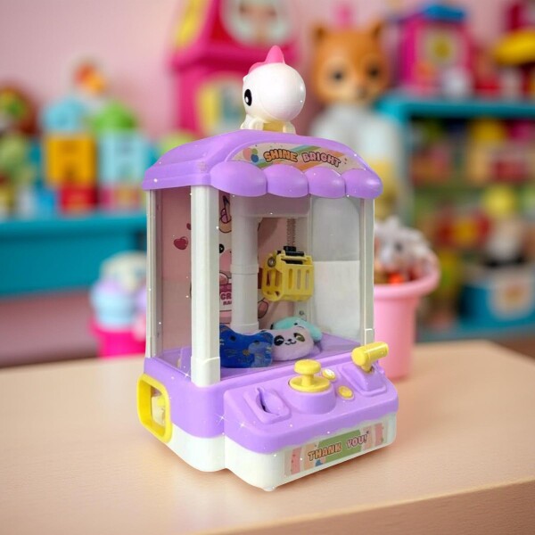 Máquina Infantil Grúa Agarra Juguetes Peluches Con Sonido Ax Variante Color Violeta