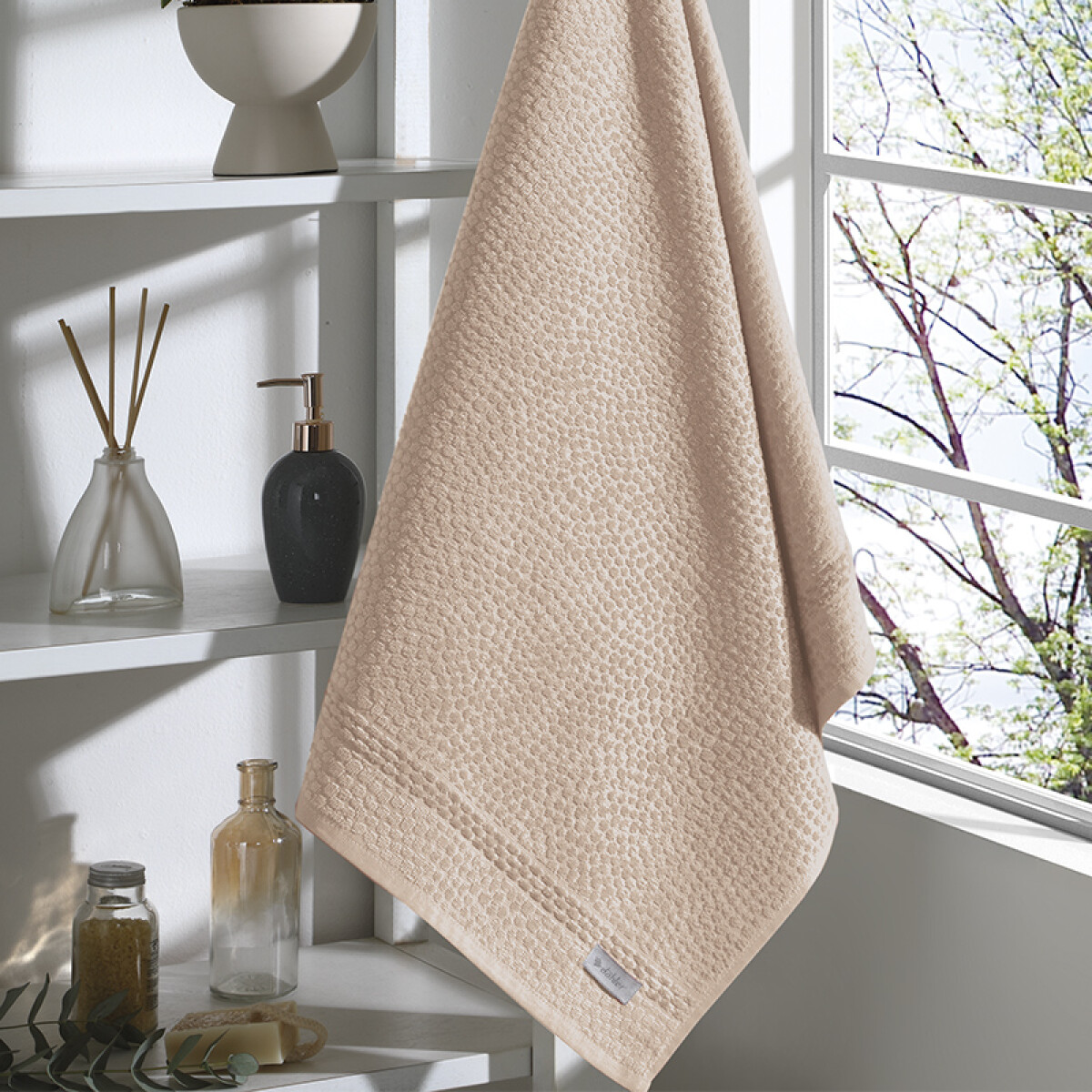 Toalla Mano Lisa Perola Dohler 100% Algodón 70 x 140 cm - CASTAÑO 