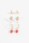 Set de caravanas frutilla dorado