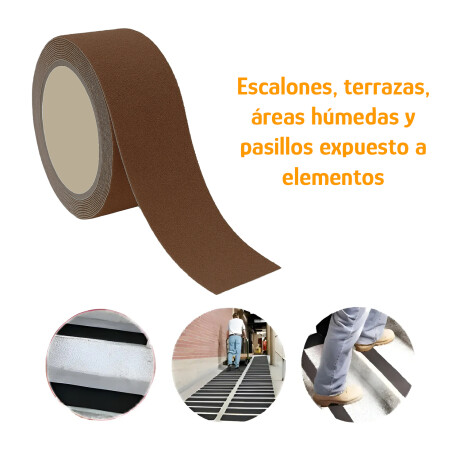 Cinta Antideslizante Adhesiva 5mtsx5cm Escaleras Pisos Rampa Marrón