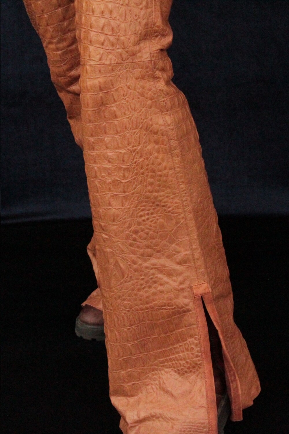 Formal Leather Pants Crocco Camel