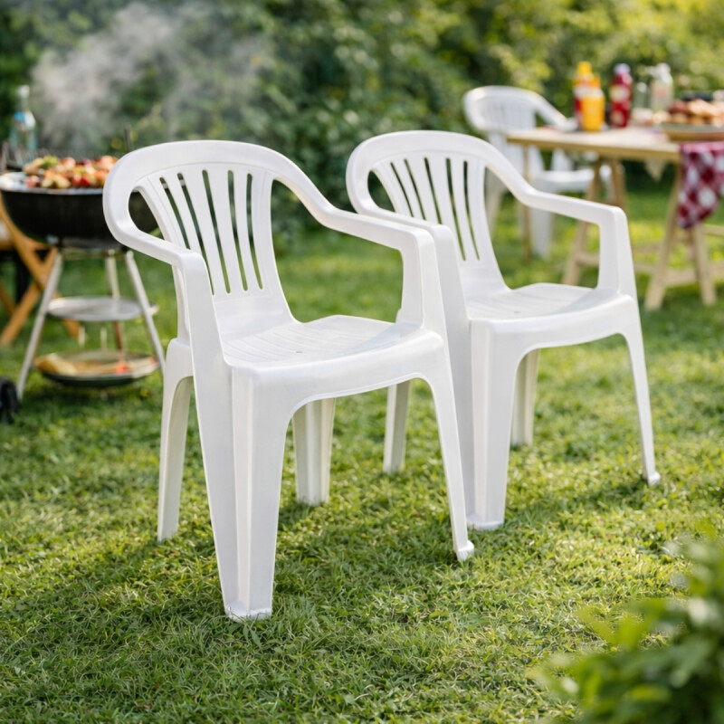 Set x2 Sillas Bela Vista con apoya brazos BLANCO