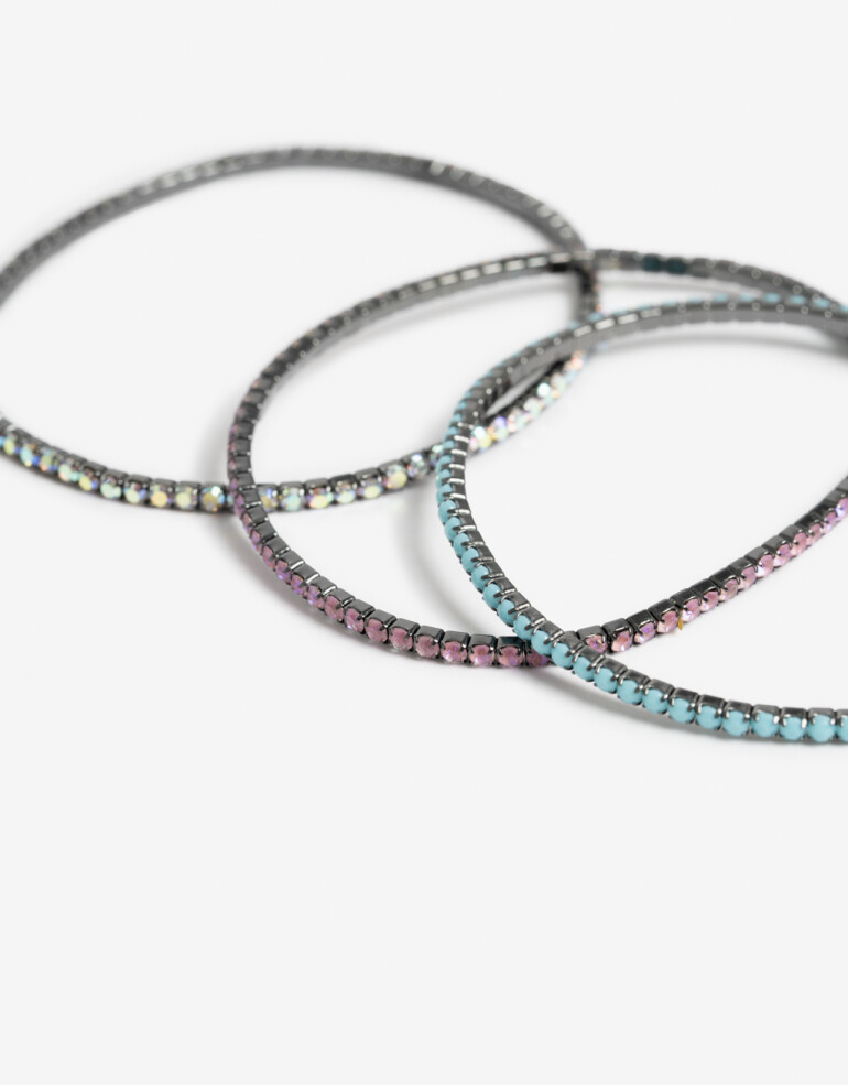 Pulseras Elásticas Sets Strass Set De Pulseras Elásticas Strass - Combinacion Multicolor