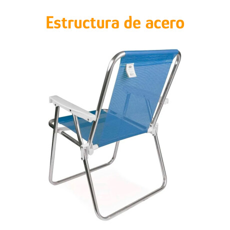 Silla Alta Aluminio Reposera Mor 110 kg Plegable Sannet Azul