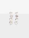 Aros Colgantes Largos Strass Aros Largos Corazones Strass - Plateado Rodio