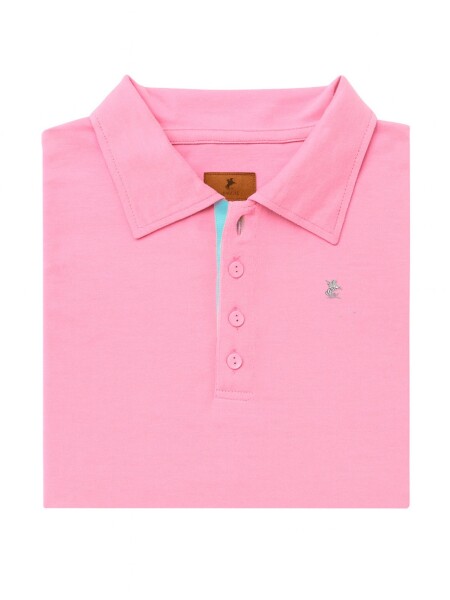 Remera Dama tipo Polo Rosa