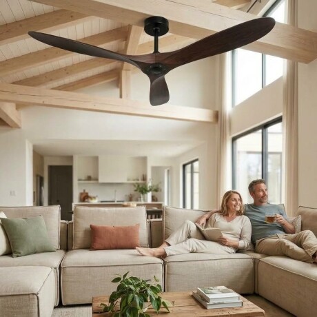 Ventilador De Techo 3 Aspas Simil Madera Oscura Con Control Ventilador De Techo 3 Aspas Simil Madera Oscura Con Control