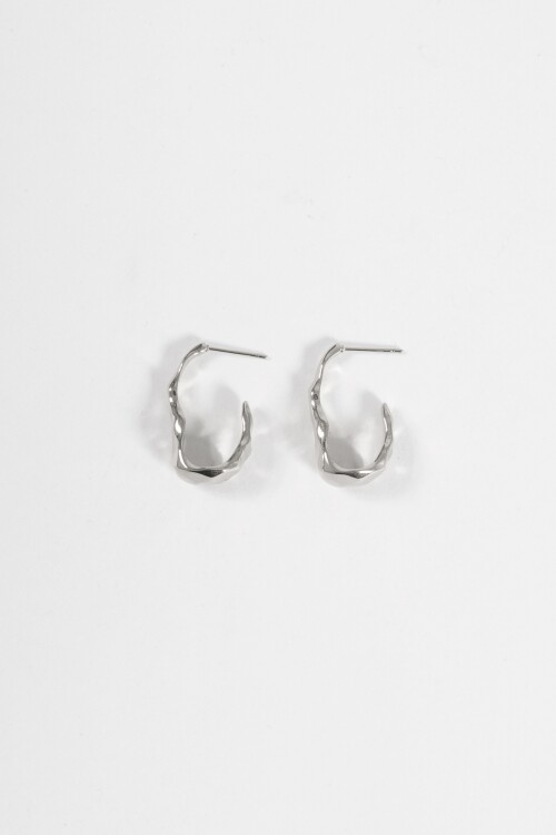 Aros acero irregulares plateado