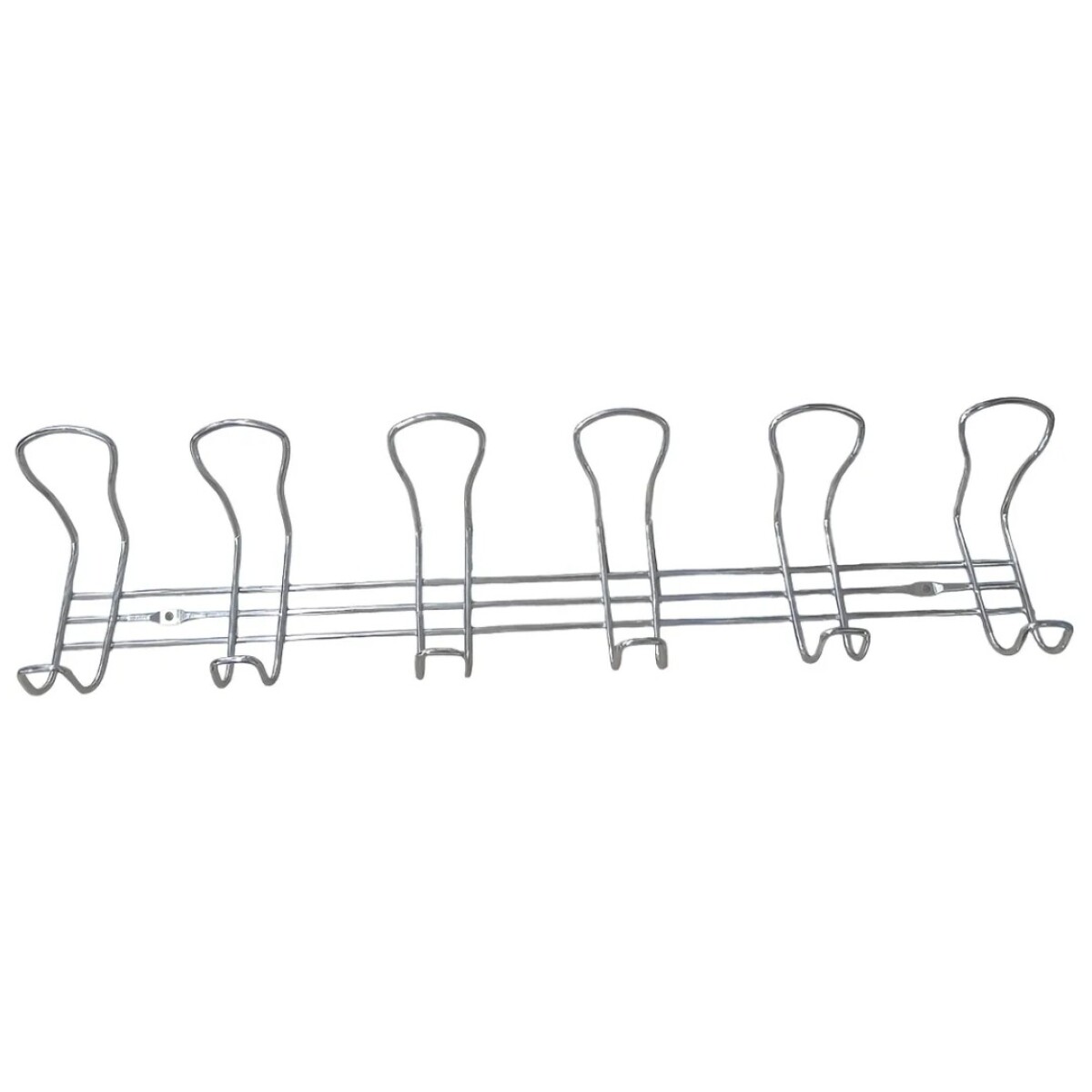 PERCHERO CROMADO 6 GANCHOS DOBLES - PLATEADO 