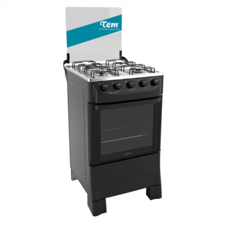 COCINA TEM ANIVERSARIO 4H Cocina TEM Aniversario A Gas Cuatro Hornallas Tapa De Vidrio Templado - Negra