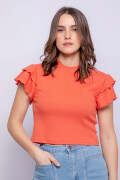 REMERA FLOWY Coral Oscuro