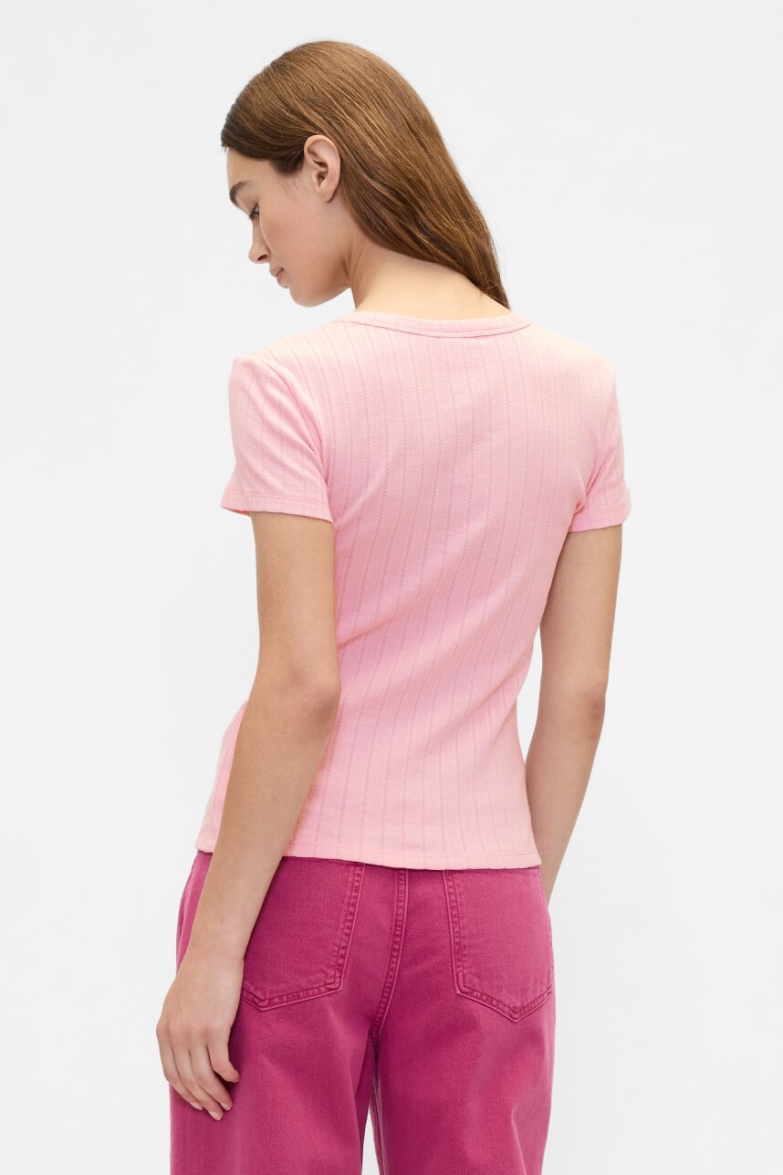 Remera Rib Pointelle Mujer Pure Pink