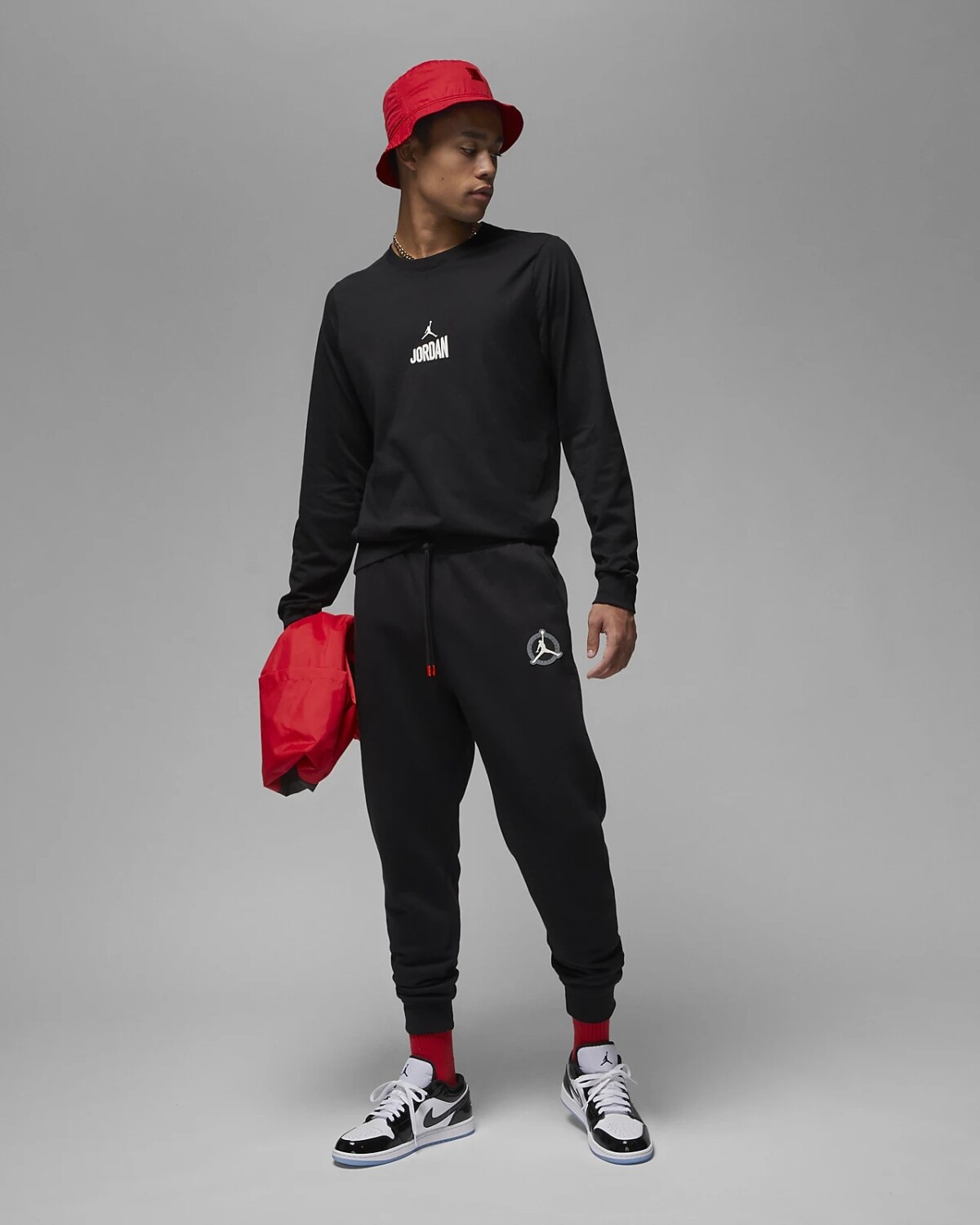 Pantalon Nike Jordan Hombre Flt Mvp Hbr Flc 2 Black/Rush - S/C — Menpi