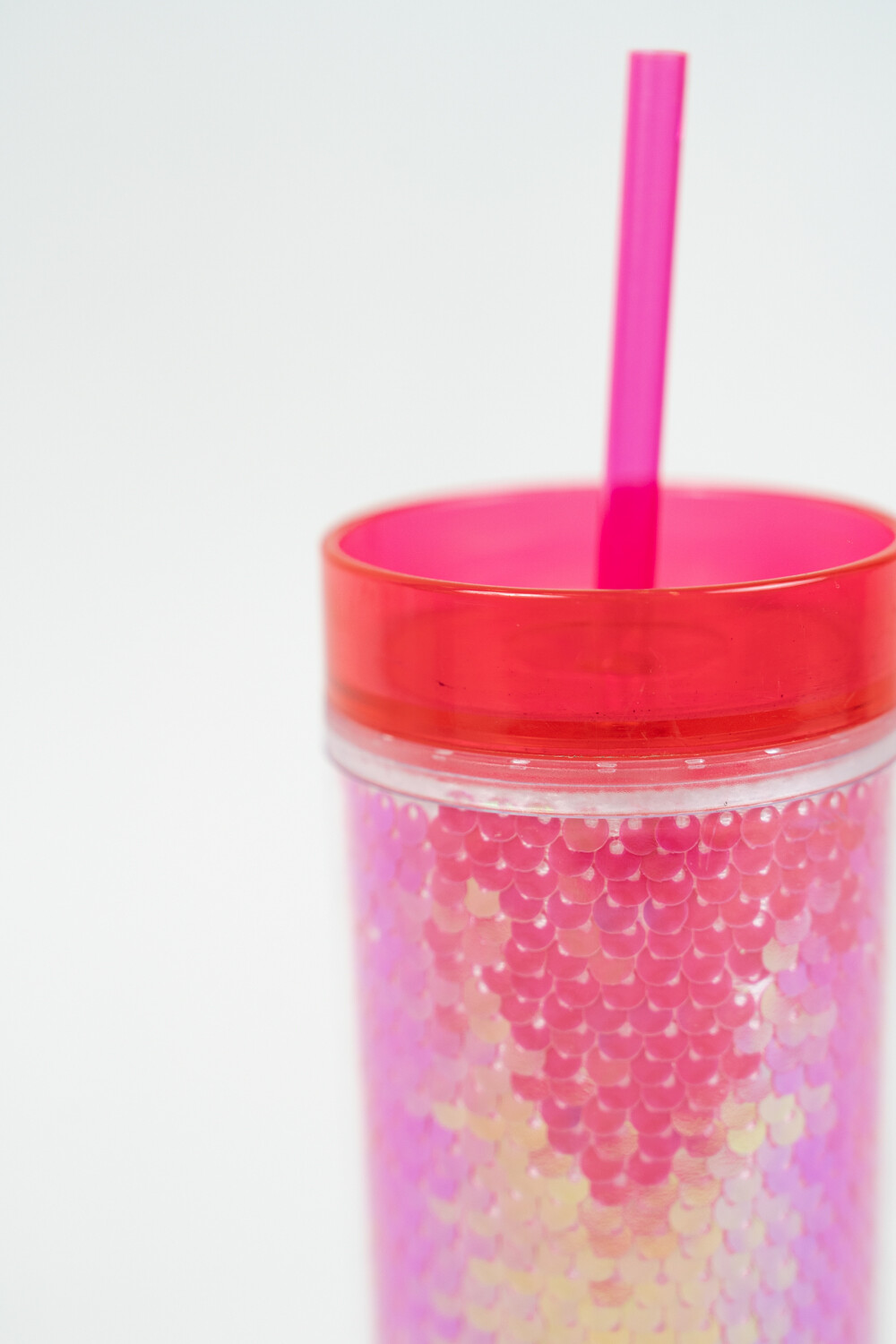Vaso Con Tapa + Sorbito Gaiman Rosa