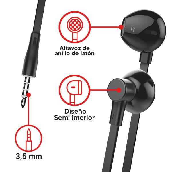 Auricular Foneng T42 Tipo Jack NEGRO