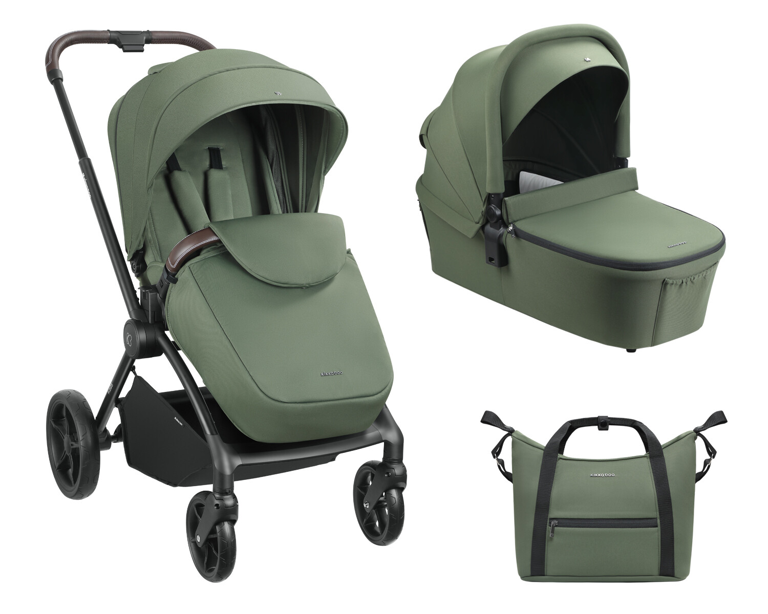 Travel system 4 en 1 KARA ISOFIX KIKKABOO - army green 