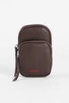Porta celular con bolsillo marrón