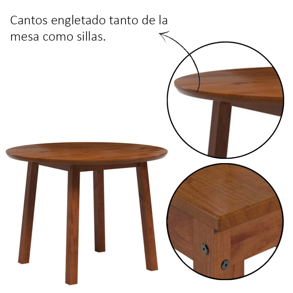 Conjunto de Comedor 4 sillas - Brunei Nogal