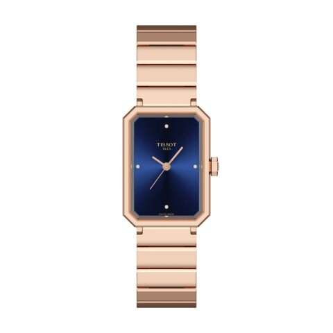 Reloj Tissot SRV 30mm T1601103304600 para dama con correa de acero Rosé