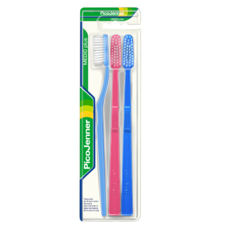 Cepillo de Dientes Pico Jenner Medio Plus 3 U Cepillo de Dientes Pico Jenner Medio Plus 3 U