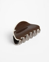 Broche Glossy Broche Ovalado Bicolor - Marron Chocolate