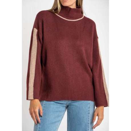 Polera Combinada Bordeaux