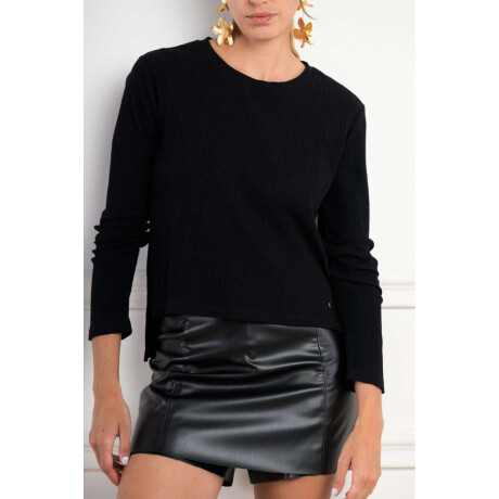 Remera Algodon Texturado Negro