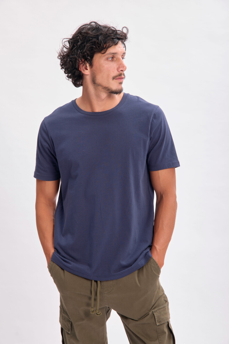 Remera manga corta cuello redondo Azul Marino