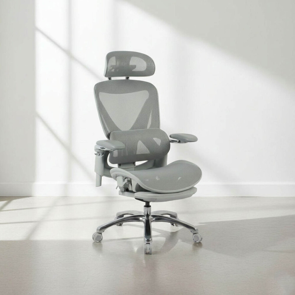 SILLA DE OFICINA MALLA-Y-METAL GRIS LYRA