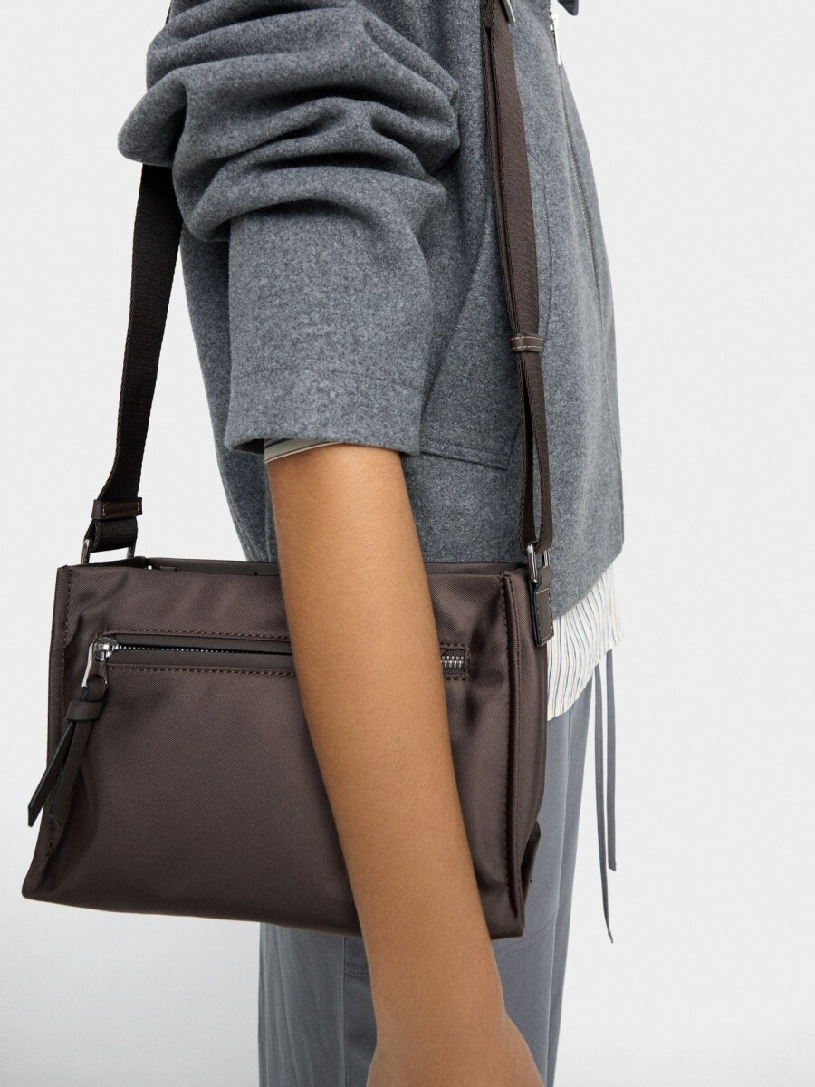 Bolso Bandolera De Nylon M marron