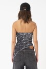 TOP STRAPLESS ASIMÉTRICO Plata