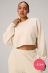 Polera Heavy Terry Cropped Pullover Mujer Almond Milk