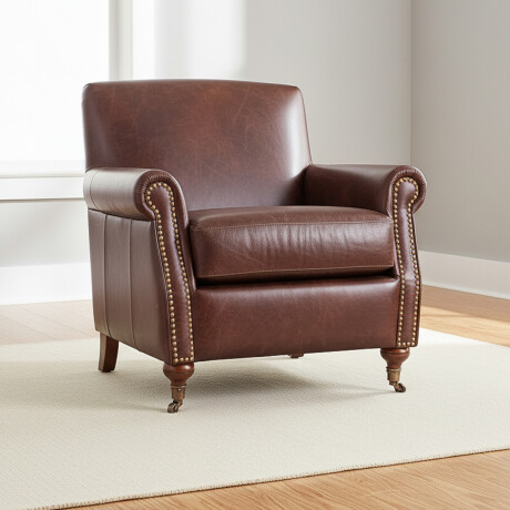 BUTACA 1 CUERPO CUERO-100-NATURAL MARRON MADSON D.BROWN