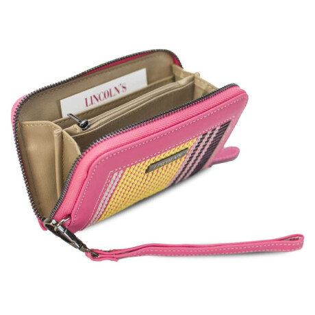 Billetera Lorenza Telar Rayado Grueso C/Fucsia