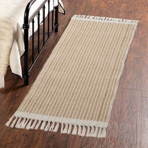 Alfombra tejida beige 120x180cm