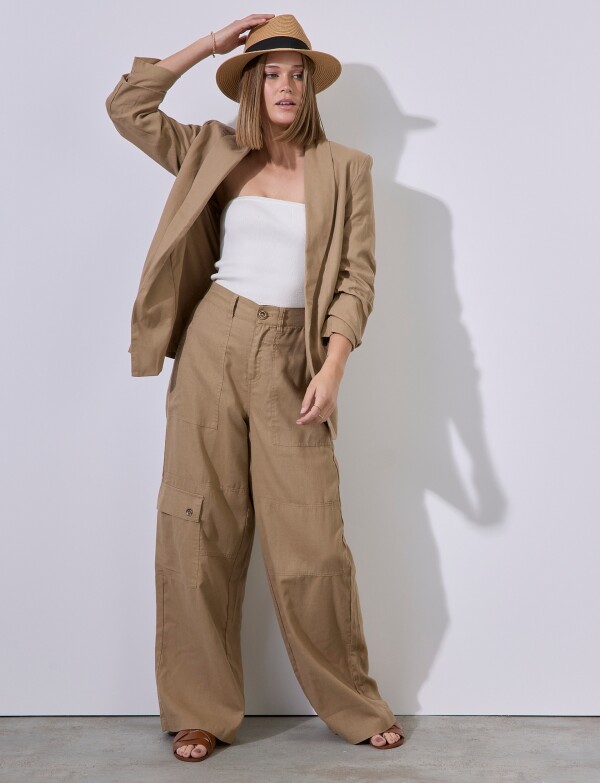 Blazer Lino Mga Frun TOSTADO