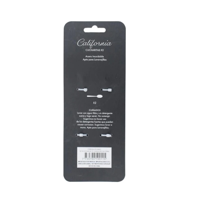 SET X2 CUCHARA DE TE 13.8CM ACERO CALIFORNIA SET X2 CUCHARA DE TE 13.8CM ACERO CALIFORNIA