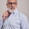 CAMISA OXFORD CELESTE RAYADO