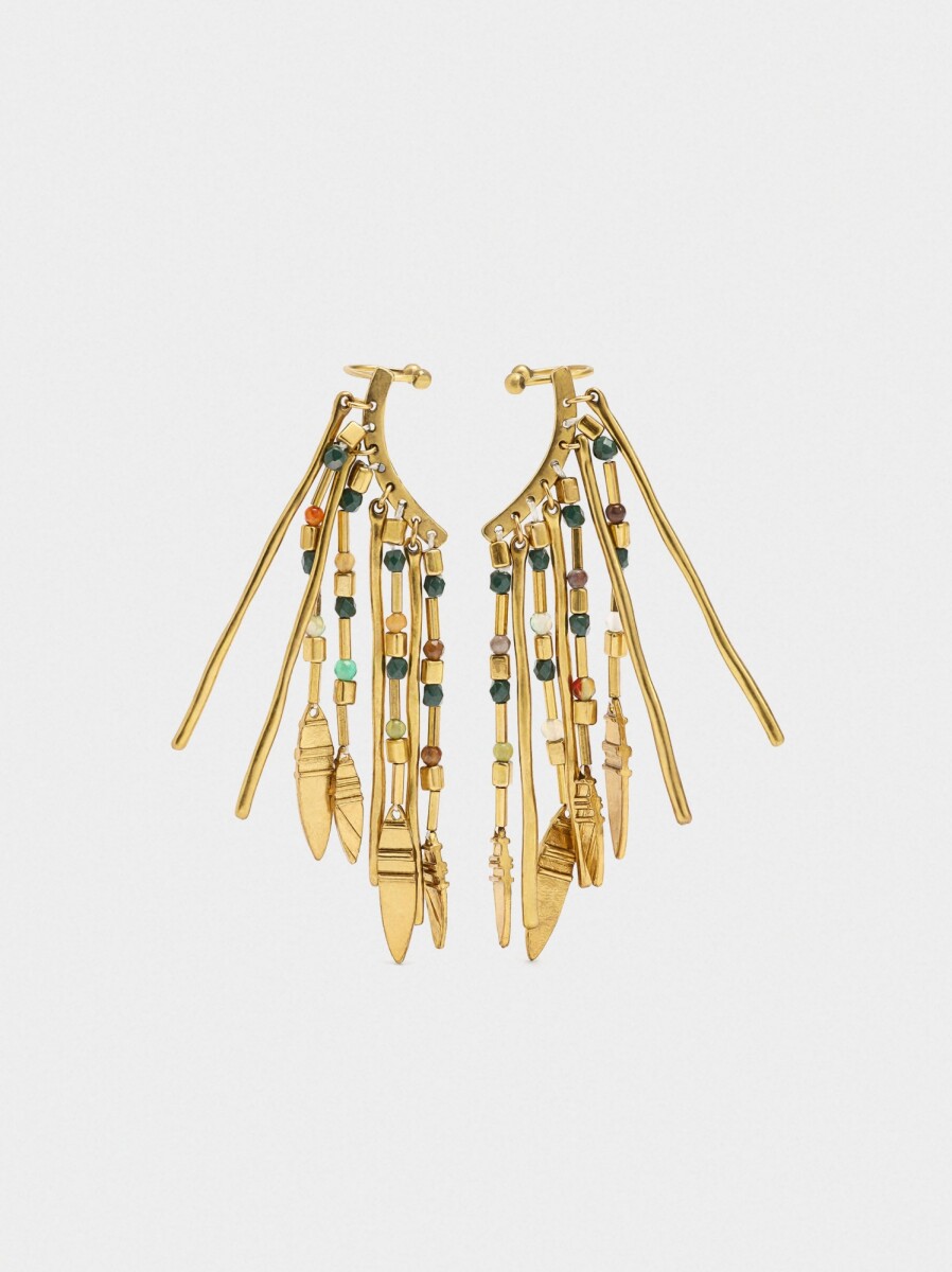 Pendientes Ear Jacket De Barras Y Piedras - multicolor 