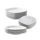 Juego de platos 18 piezas semi cuadrado Opalina BLANCO