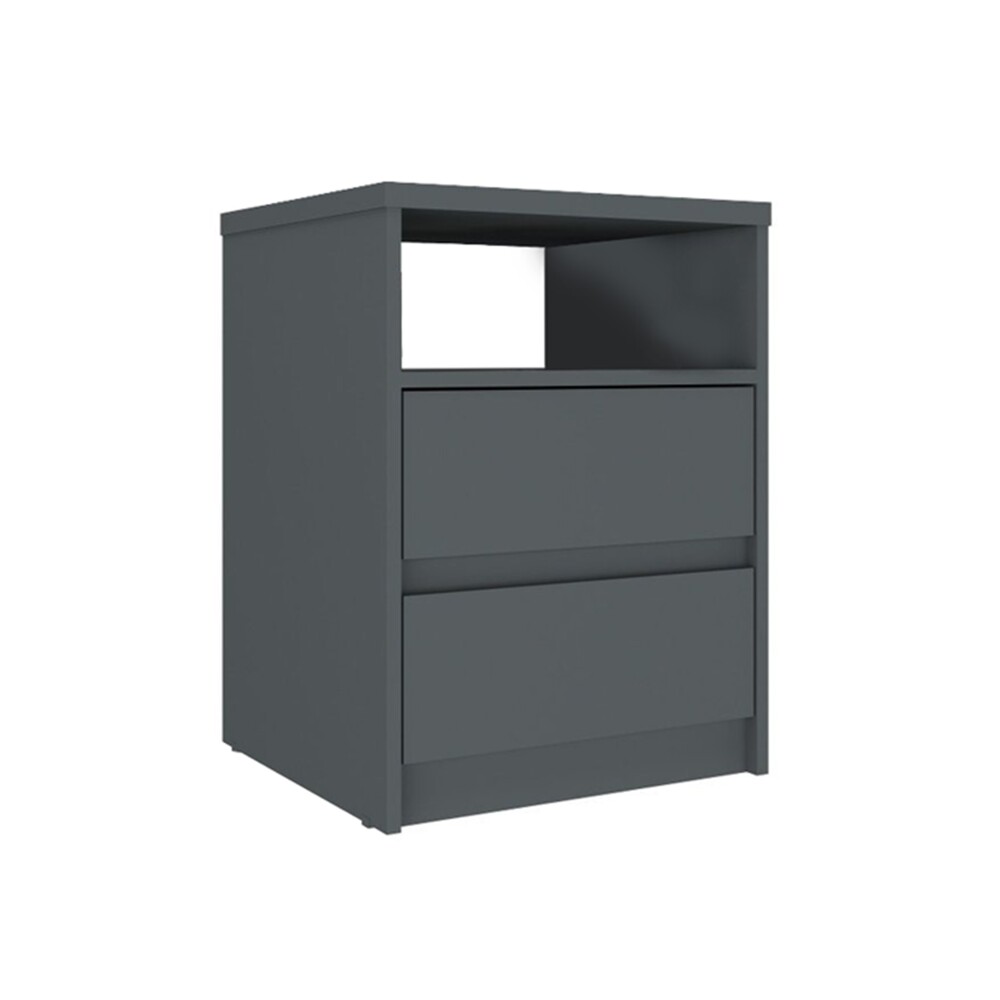 Mesa de Luz 2 Cajones SOUTH Plus Gris