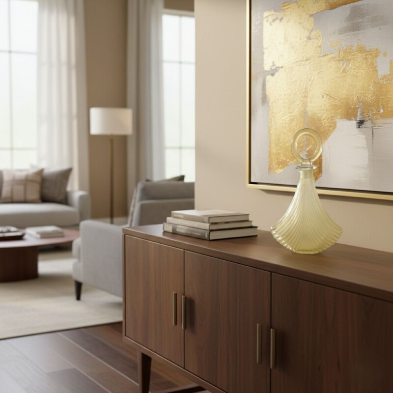 JARRON VIDRIO MARFIL C/TAPA 4.5X40.5CM Unica