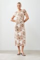 Maxi falda animal print beige