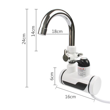 Calentador Agua Instantáneo c/Canilla Duchero Teléfono 3000W Blanco