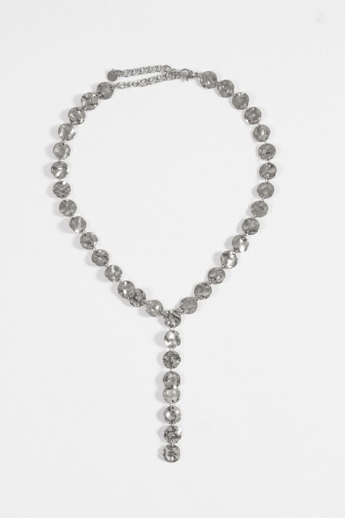 Collar acero irregular plateado