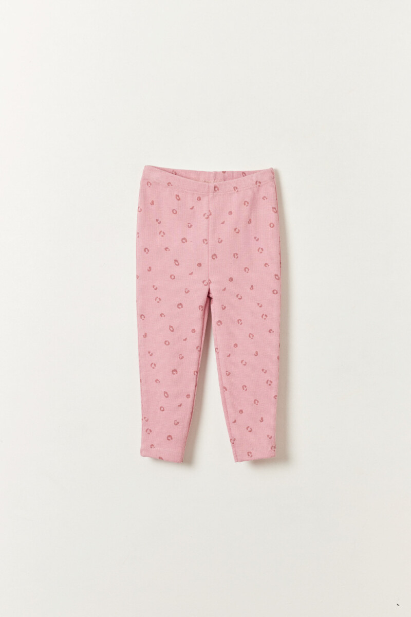 Calza rib estampada - Animal Rosa 
