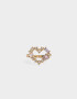 Anillos Chicos Strass Corazón Anillo Corazón Dorado Strass - Dorado