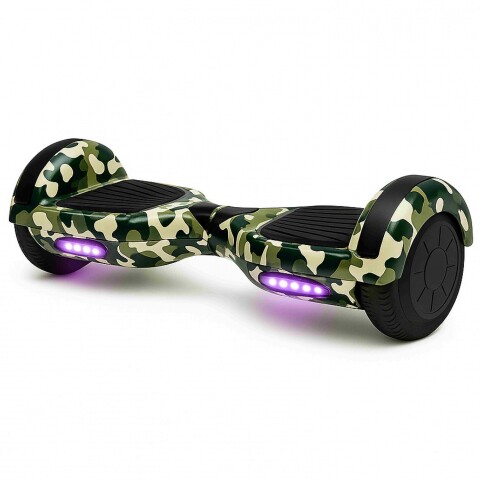 Skate Electrico Hoverboard Gogreen Musica Bt Luces Patineta Diseño Camuflaje